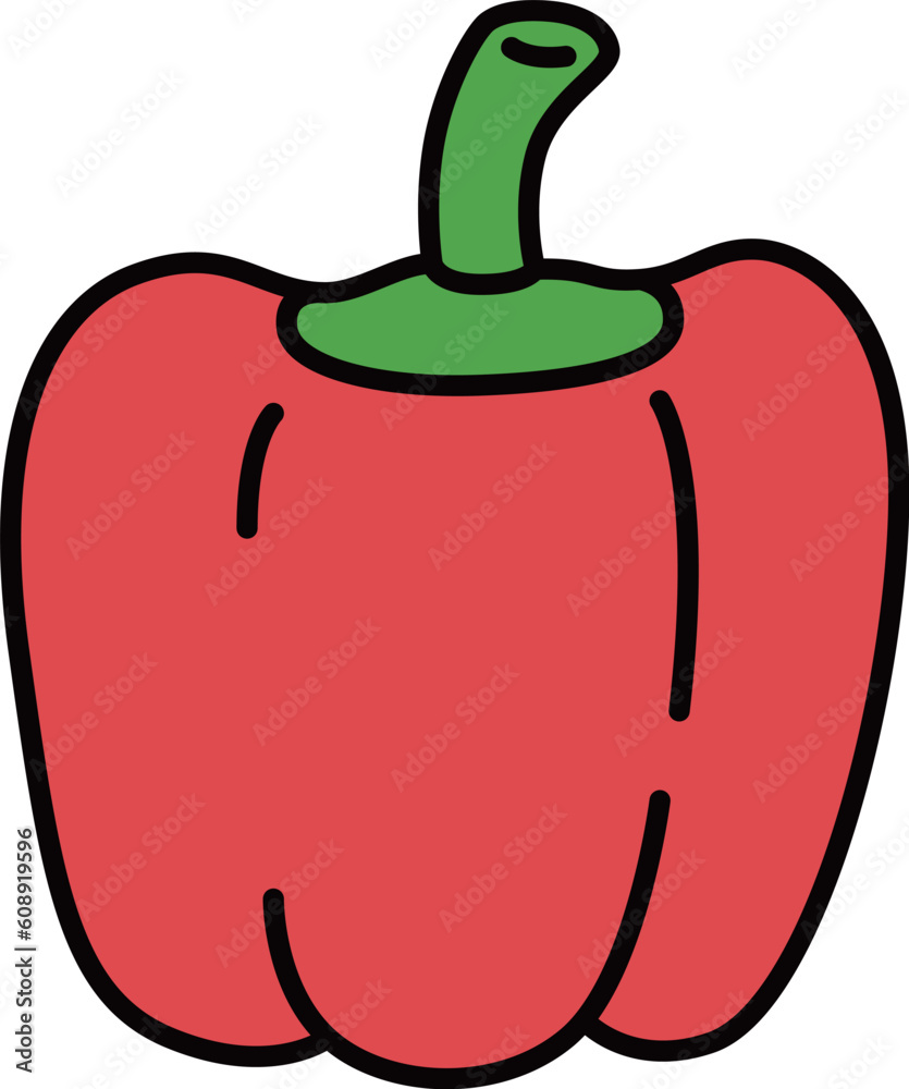 Obraz premium 野菜のカラー単品アイコン パプリカ