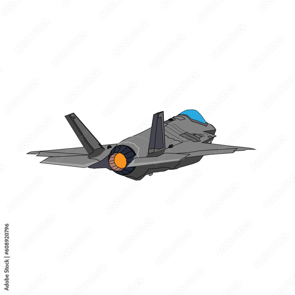 F-35A Take Off Editable Vector Illustration - For Poster, Banner and Patch Design F-35A Take Off Editable Vector Illustration - For Poster, Banner and Patch Design