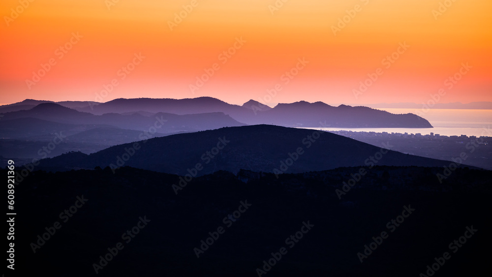 sunrise over mountains
