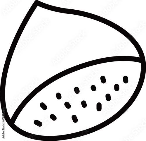 野菜の線画単品アイコン　栗