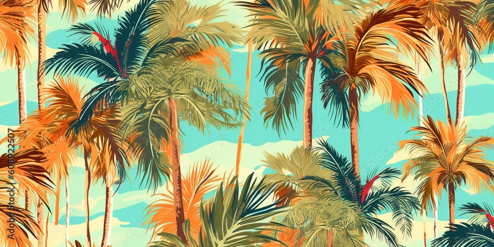 coconut trees, generative AI