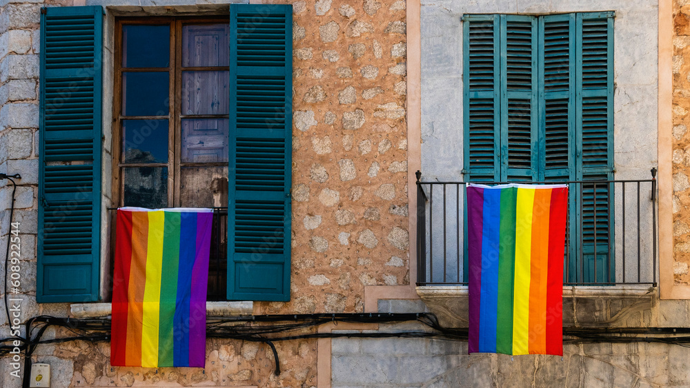 rainbow flags