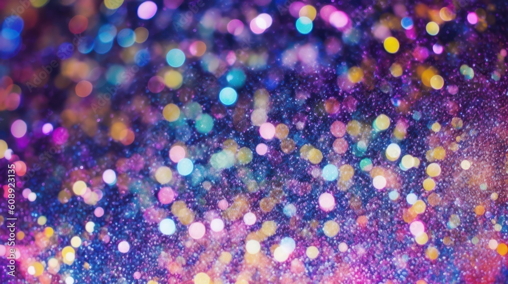 Abstract glitter colorful particle background. Ai genetation. 