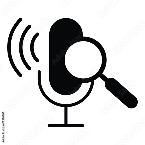 Voice search icon outline illustration design vector