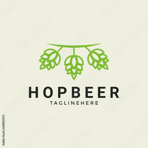 Modern hop beer cone pine logo design