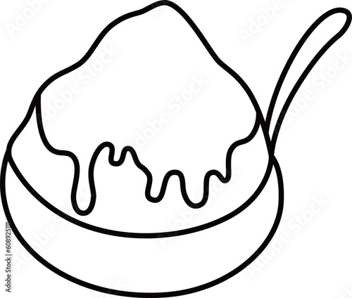 線画食べ物アイコン　かき氷