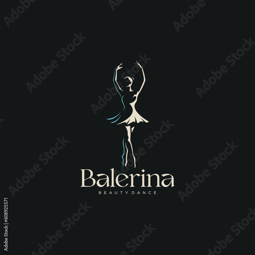 ballerina logo icon design template vector illustration