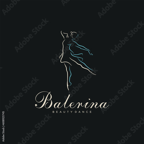 ballerina logo icon design template vector illustration