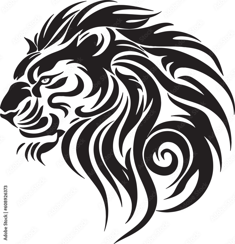 side facing lion tribal tattoo design vector side facing lion tribal tattoo design vector