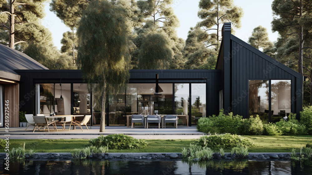 Interior outdoor living spaces 3D illustration Interior outdoor living spaces 3D illustration