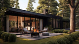 Interior outdoor living spaces 3D illustration