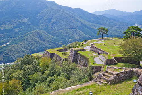 Takeda castle ruins in Asago town, Hyogo prefecture, Kansai, Japan. photo