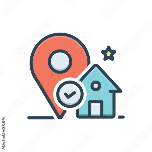 Color illustration icon for authorized 