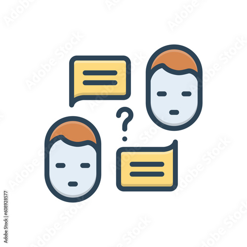 Color illustration icon for discussion 