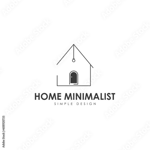 The simple logo design of a minimalist house, with elements of lights and doors, is suitable for property business brand logos.