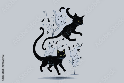 Canvas Print cat backround vector