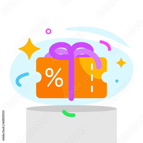 get a gift voucher concept illustration flat design vector eps10. simple and modern graphic element for landing page ui, infographic, icon, pop up message information