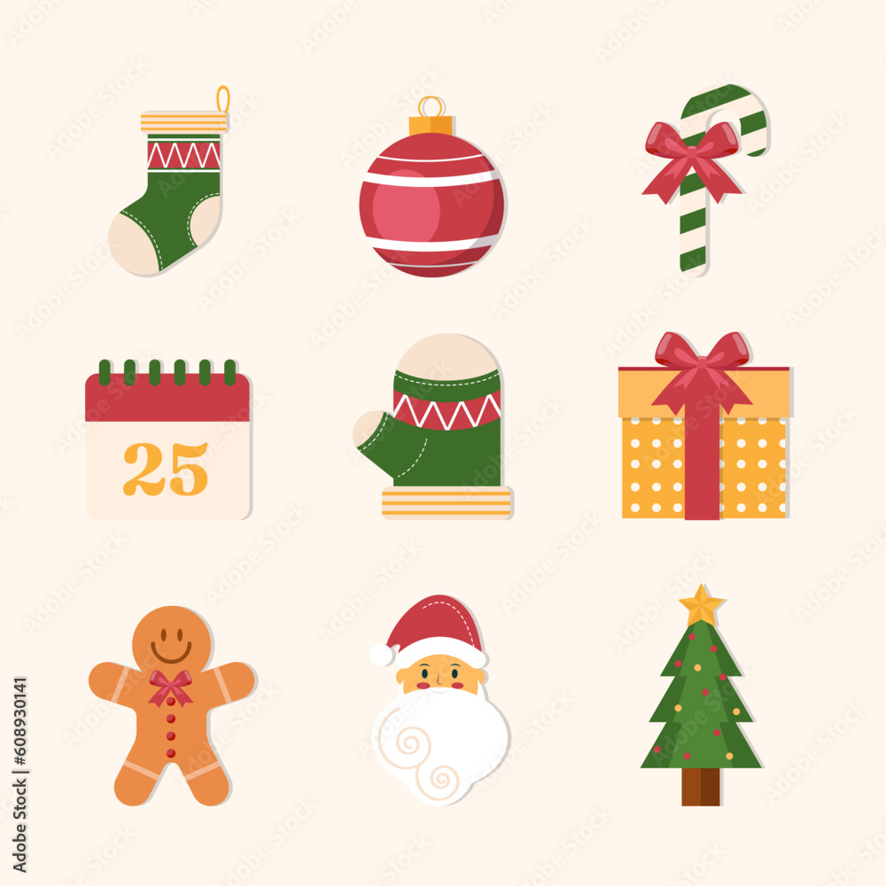 Christmas icon collection vector design