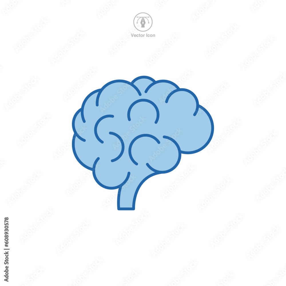 Human brain Icon symbol template for graphic and web design collection logo vector illustration Human brain Icon symbol template for graphic and web design collection logo vector illustration