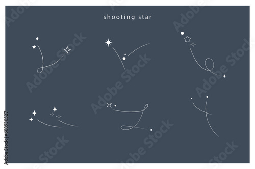 流れ星のイラストセット