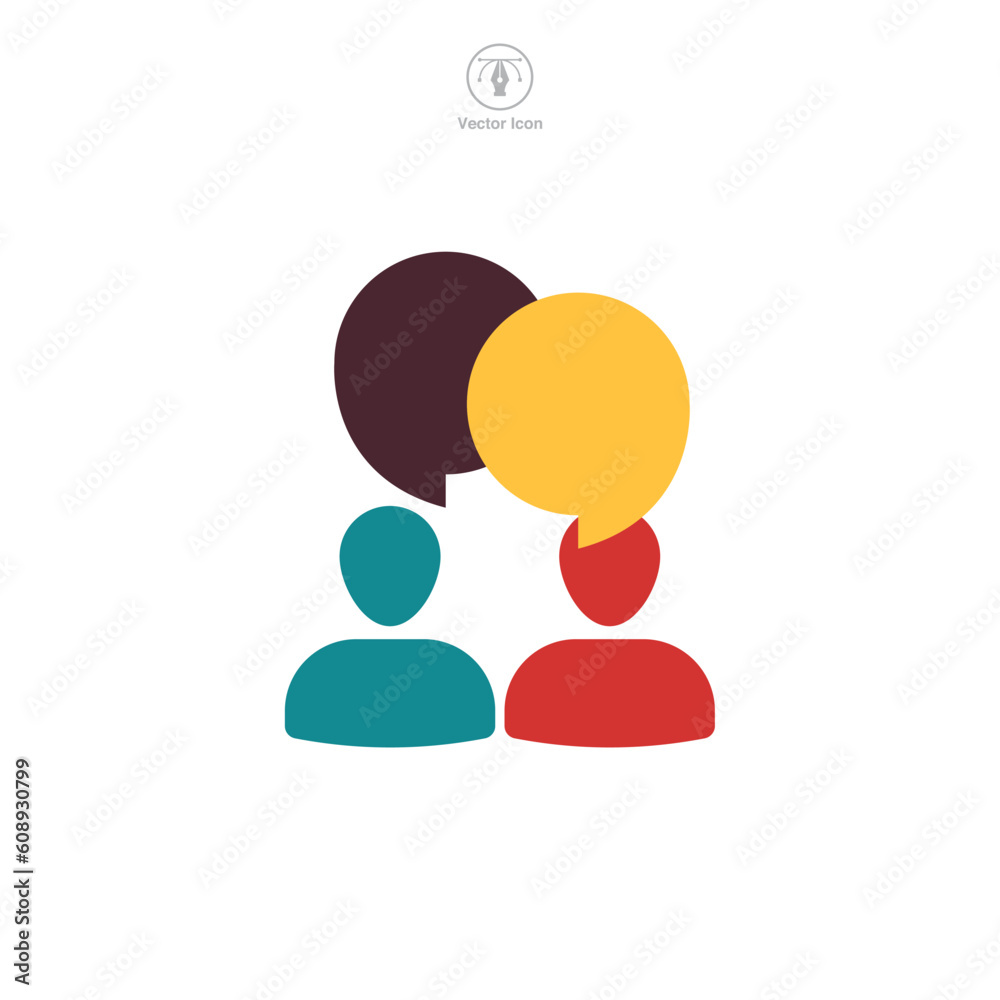 Discussion. People talking Icon symbol template for graphic and web design collection logo vector illustration Discussion. People talking Icon symbol template for graphic and web design collection logo vector illustration