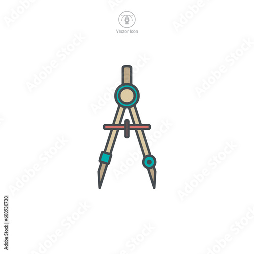 Architecture Compass Icon symbol template for graphic and web design collection logo vector illustration