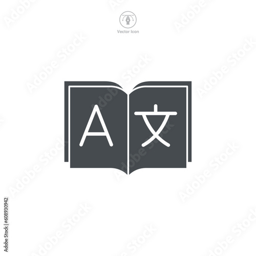 language learning Icon symbol template for graphic and web design collection logo vector illustration