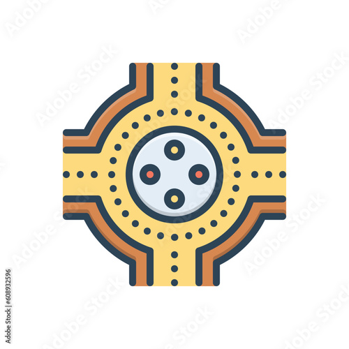 Color illustration icon for junction 