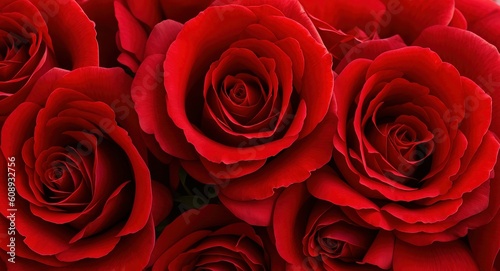 Red Roses Flower Background   AI Generated 