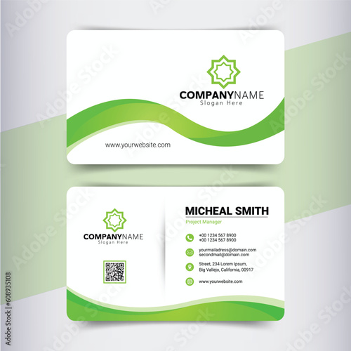 Free vector clean style modern business card photo