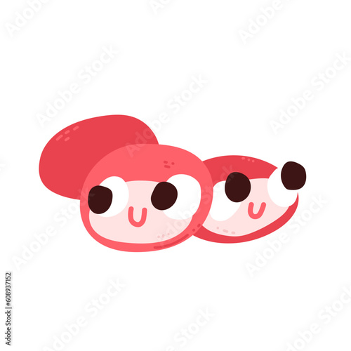 Mochi ice cream character. Cute vector illustration.
