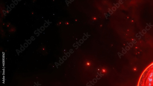 Red Space Galaxy Digital Art | AI Generated