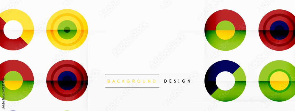 Eye-catching background of colorful circles of equal size arranged in abstract pattern. Circle boasts unique tone or hue, creating rainbow effect. Design has upbeat, contemporary feel Eye-catching background of colorful circles of equal size arranged in abstract pattern. Circle boasts unique tone or hue, creating rainbow effect. Design has upbeat, contemporary feel