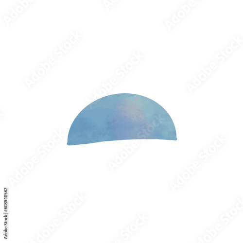 Watercoloring Semi Circle Clipart PNG 