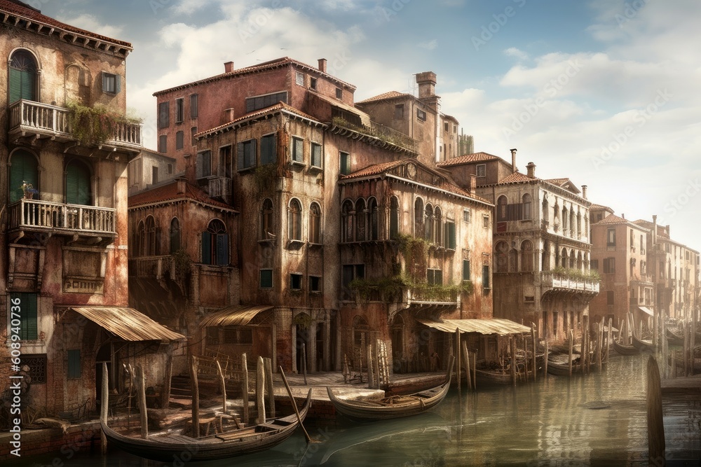 Venice grand old canal. Generate Ai