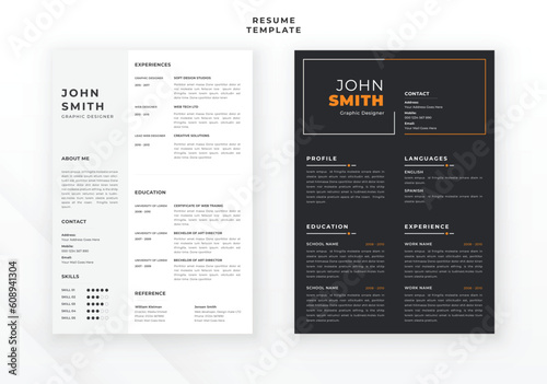 Modern elegant creative resume design template