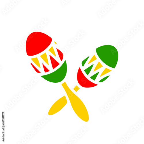 Maracas icon. Vector illustration of blue and red maraca and instrument sign. Graphic of maraca and maracas