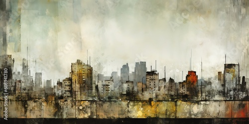 city  watercolor  generative Ai