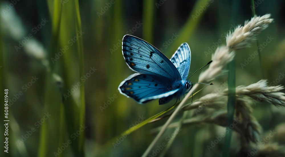 blue butterfly sitting on grass blue butterfly sitting on grass