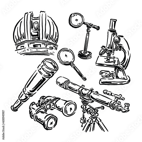 surgery and research tools vector illustration for clearer view