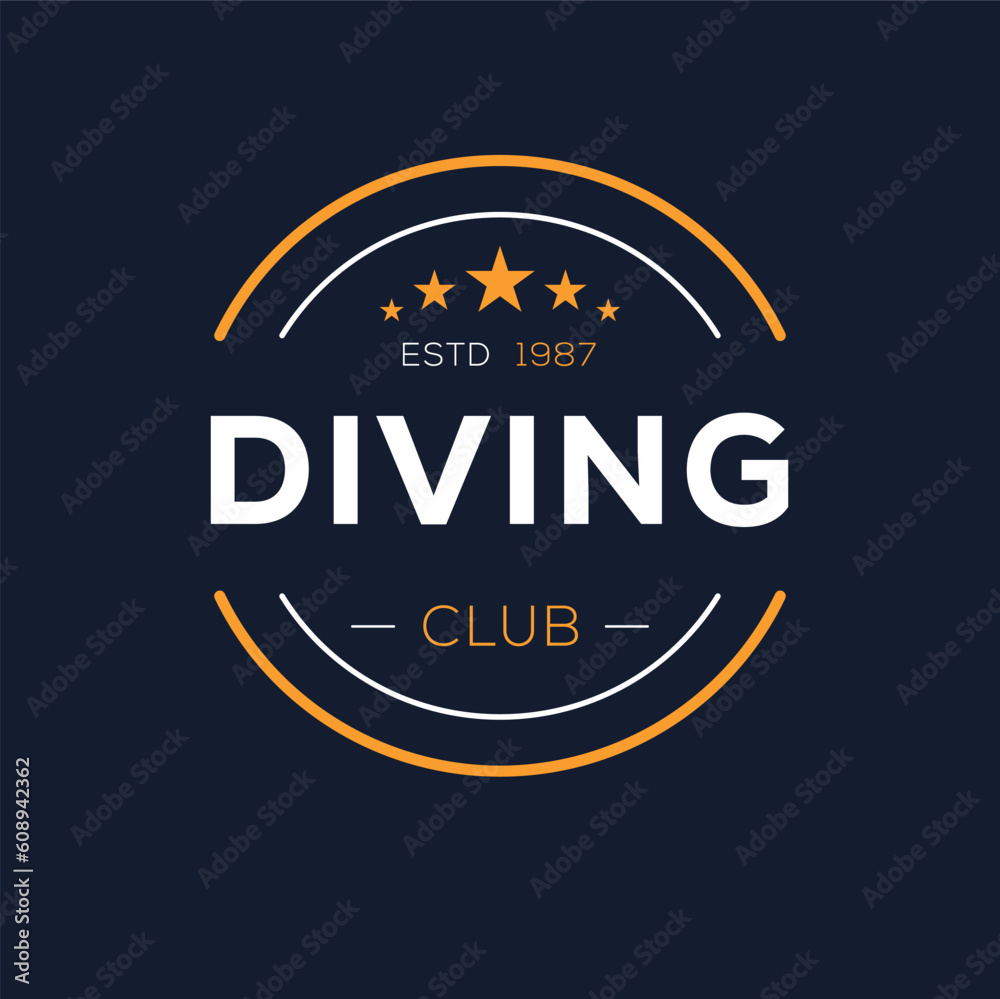 Creative (Diving) Club design, vector illustration.