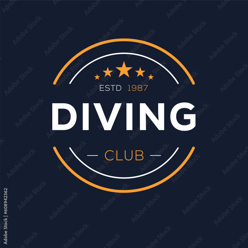 Fototapeta premium Creative (Diving) Club design, vector illustration.
