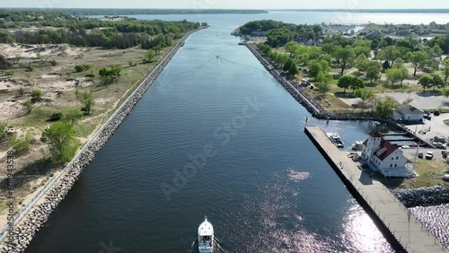 Eastward forward track along the Channel between Lake Michigan and Muskegon Lake. photo