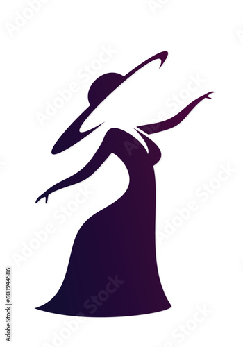 The symbol of a fashionable woman in a hat.