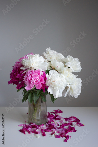 Bouquet of pink and white peony 