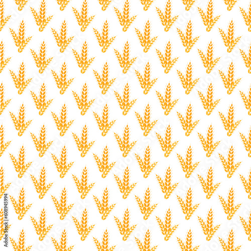 Oktoberfest seamless pattern. Octoberfest traditional texture with ears of wheat. Germany wrap print background. Bavarian diamond wallpaper. Vector illustration