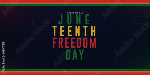Juneteenth Freedom Day celebration concept. Poster and banner design vector illustration.