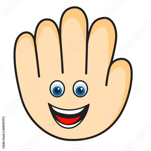 High five palm with a happy face vector image