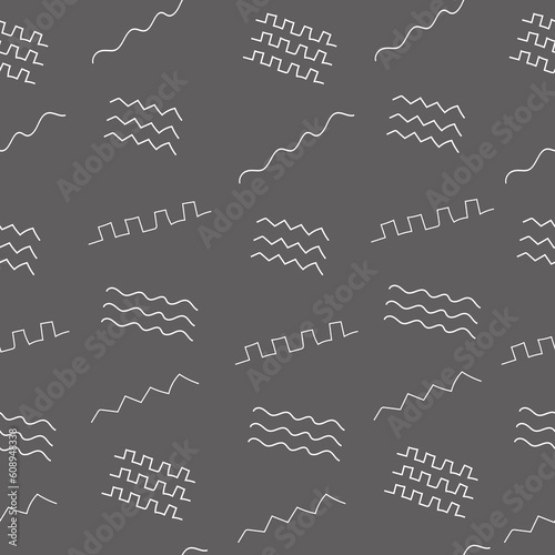 Seamless pattern with hand drawing outline shape elements