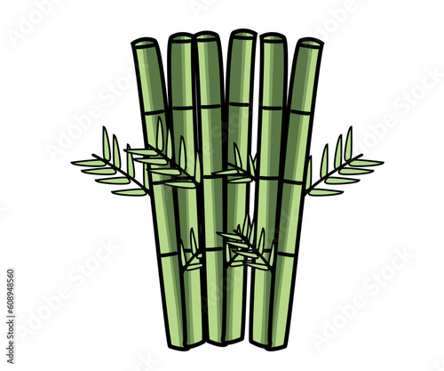 Green bamboo vector symbol icons
cartoon style